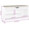 vidaXL Shoe Bench with Cushion White 104x30x49 cm Engineered Wood