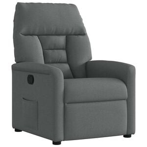 vidaXL Recliner Chair Dark Grey Fabric