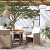 vidaXL Garden Chairs with Cushions 4 pcs Poly Rattan Beige