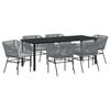 vidaXL Garden Dining Set with Cushion 7 pcs Grey Powder-Coated Steel