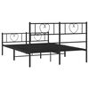 vidaXL Metal Bed Frame without Mattress with Footboard Black 135x190cm