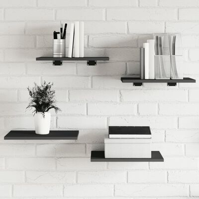 vidaXL Bookshelf Boards 4 pcs Grey 40x30x1.5 cm Engineered Wood