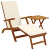 vidaXL Reclining and Folding Sunlounger 2 pcs Solid Acacia Wood