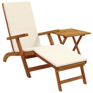 vidaXL Reclining and Folding Sunlounger 2 pcs Solid Acacia Wood