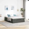 vidaXL Ottoman Bed with Mattress Dark Grey Queen Fabric