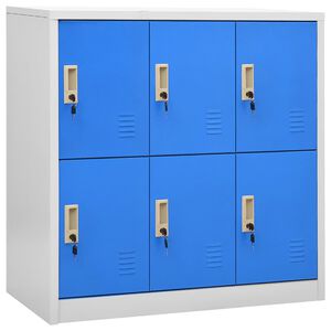 vidaXL Locker Cabinet Light Grey and Blue 90x45x92,5 cm Steel