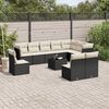 vidaXL 11 Piece Garden Sofa Set with Cushions Black Poly Rattan