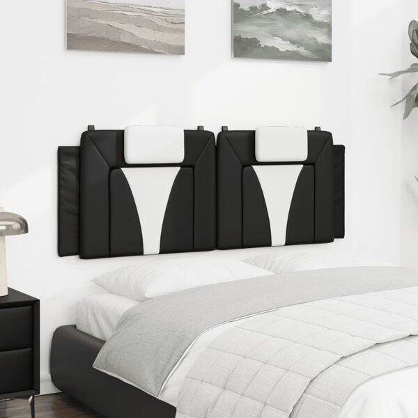 vidaXL Headboard Cushion "Viana" Black and White 153 cm Faux Leather