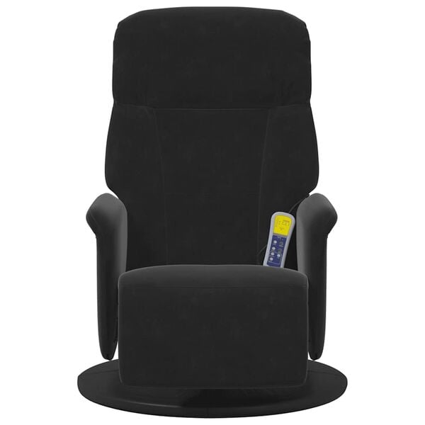 vidaXL Massage Recliner Chair with Footrest Black Velvet