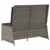 vidaXL Reclining Garden Bench with Cushions Grey Poly Rattan