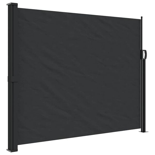 vidaXL Retractable Side Awning Black 160x300 cm