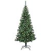 vidaXL Artificial Pre-lit Christmas Tree Green 240 cm PVC and Metal