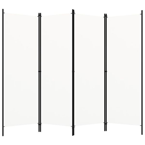 vidaXL 4-Panel Room Divider White 200x180 cm