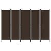 vidaXL 5-Panel Room Divider Brown 250x180 cm