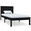 vidaXL Bed Frame without Mattress Black 90x190 cm Single Solid Wood