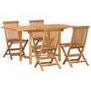 vidaXL Garden Dining Set 5 pcs Brown Solid Teak Wood