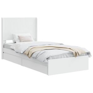 vidaXL Bed Frame with Storage and Headboard White 90 x 190 cm