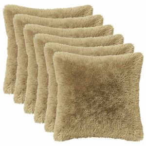 vidaXL Cushion with Pillow HEERLEN 6 pcs Light Grey PV Fleece