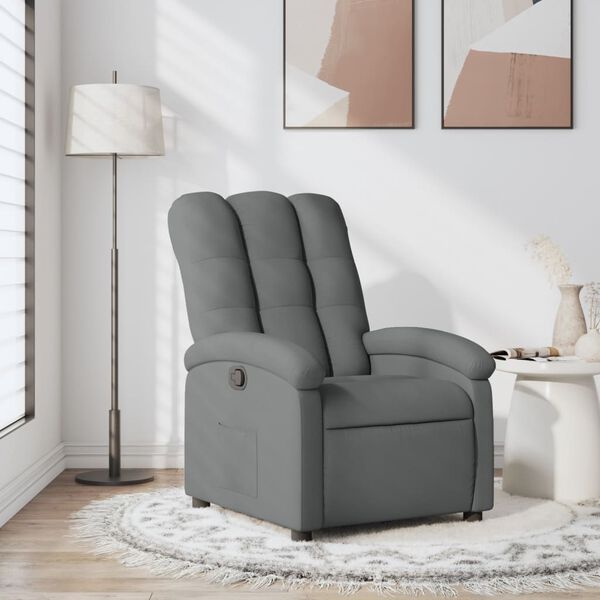 vidaXL Recliner Chair Dark Grey Fabric