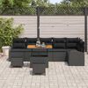 vidaXL Garden Sofa Set with Cushion with Storage 9 pcs Black