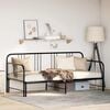vidaXL Daybed with Trundle without Mattress Black 92x187 cm Single Metal