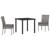 vidaXL Garden Dining Set 3 pcs Grey Powder-Coated Steel