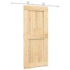 vidaXL Sliding Door Natural and White 90 x 210 cm Solid Pine Wood