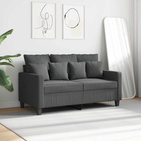 vidaXL 2-Seater Sofa Dark Grey 120 cm Fabric