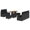 vidaXL Garden Sofa Set with Cushion with Storage 8 pcs Black
