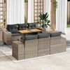 vidaXL 7 Piece Garden Sofa Set with Cushions Grey Poly Rattan