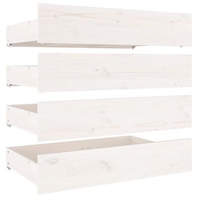 vidaXL Bed Frame with Drawers White 180x200 cm Super King Size