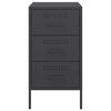 vidaXL Bedside Cabinets 2 pcs Black 36x39x68 cm Steel