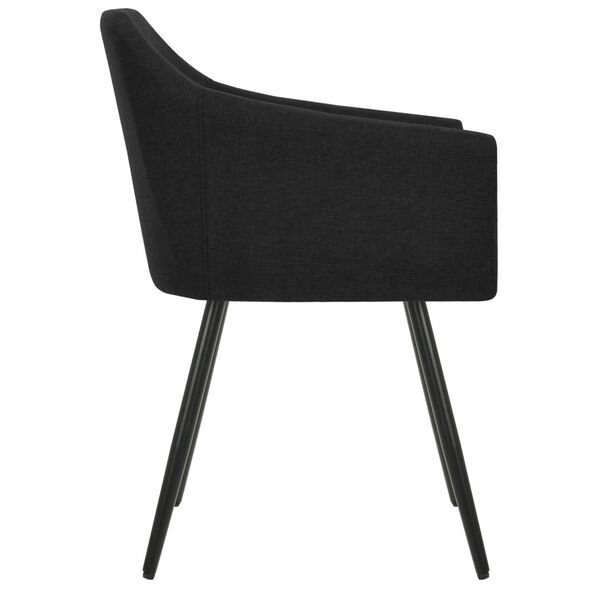 vidaXL Dining Chairs 4 pcs Black Fabric