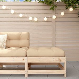 vidaXL Garden Footstool with Cushion Solid Wood Pine