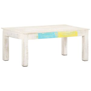 vidaXL Coffee Table White 110x60x45 cm Solid Mango Wood