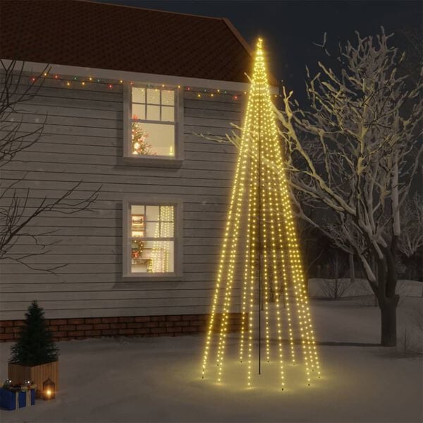 vidaXL Christmas Tree with Spike Warm White 732 LEDs 500 cm