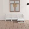 vidaXL 4 Piece Garden Lounge Set White Solid Wood Pine
