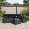 vidaXL Sofa Set with Cushion with Storage 6 pcs Black Poly Rattan