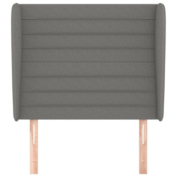 vidaXL Headboard with Ears Dark Grey 83 cm Fabric
