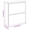 vidaXL Shoe Cabinet 2-Layer Mirror White 63x17x67 cm