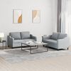 vidaXL 2 Piece Sofa Set with Cushions Light Grey Fabric