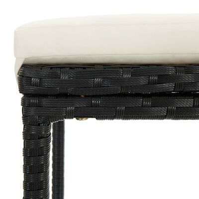 vidaXL 9 Piece Garden Bar Set with Cushions Black