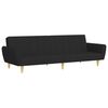vidaXL 2-Seater Sofa Bed with Footstool Black Fabric