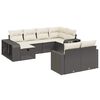 vidaXL 10 Piece Garden Sofa Set with Cushions Black Poly Rattan