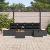 vidaXL Garden Sofa Set with Pillow 6 pcs Black Poly rattan