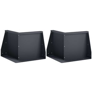 vidaXL Retaining Wall 2 pcs 50 x 50 x 30 cm Steel Anthracite