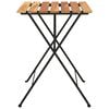vidaXL Folding Bistro Table 55x54x71 cm Solid Wood Teak and Steel