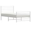 vidaXL Metal Bed Frame without Mattress with Footboard White 107x203cm