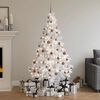 vidaXL Artificial Pre-lit Christmas Tree with Ball Set White 180 cm PVC