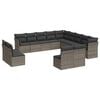 vidaXL 12 Piece Garden Sofa Set with Cushions Grey Poly Rattan